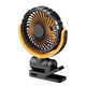 一粒車(chē)載小風(fēng)扇汽車(chē)用USB充電大風(fēng)力降溫神器小型制冷空調12V24大貨車(chē) 黑黃色【夾立兩用/三檔調節】