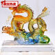 琉璃龍擺件辦公室龍形藝術(shù)裝飾品客廳桌面水晶工藝品定制開業(yè)禮品 行大運(yùn)彩色(小號(hào))