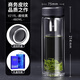 萬象（WANXIANG） 玻璃茶杯男雙層商務(wù)耐熱泡茶杯帶蓋帶過濾網(wǎng)透明直身杯便攜加厚 V21RL-黑色 480ml 1只