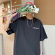 歌樸偉短袖t恤男棉質(zhì)寬松上衣半截袖打底衫圓領(lǐng)五分袖夏季百搭舒適衣服 DT165-深灰色 L（100-120斤）