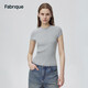FabriqueBASIC灰色圓領(lǐng)羅紋針織套頭衫女2024夏季新品 灰色 S