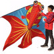 喜立（XiLi）濰坊風(fēng)箏紅金龍魚老鷹兒童風(fēng)箏玩具線輪初學(xué)者大型軟體微風(fēng)易飛 單獨 金龍魚風(fēng)箏2米長1.8米寬