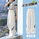 小豬彼特女童闊腿褲2025新款兒童褲子夏季薄款冰絲防蚊直筒褲大童女裝夏裝 15083米白色 160 cm