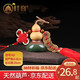 【桂宮出品】天然葫蘆純銅銅錢(qián)掛件家居裝飾品工藝禮品天然葫蘆掛件 N3 葫蘆6-8cm配五帝款總長(cháng)約:35cm