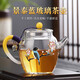 久堂玻璃茶壺單壺泡茶壺純手工景泰藍(lán)功夫小茶壺耐高溫沖茶器高端 京也景泰藍(lán)泡茶壺黃把-喜上枝頭