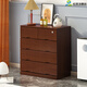 松園洛曼森 實(shí)木斗柜櫥簡(jiǎn)約現代儲物家具客廳臥室大容量五斗抽屜置物收納柜 五斗 深胡桃色80*43*85cm
