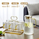 青蘋(píng)果涼水壺玻璃耐高溫家用大容量冷水壺泡茶壺涼水杯套裝防摔開(kāi)水瓶 冰點(diǎn)壺2升+冰點(diǎn)杯X6+愛(ài)心杯架