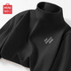 名創(chuàng)優(yōu)品（MINISO）黑色半高領打底衫男秋冬款德絨保暖內搭長袖t恤青少年加厚保暖衣 黑色(m斜線紋理胸標) L /175(體重120-140斤)