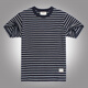 AK ARMY 男裝 夏季新品男式純棉細條紋短袖T恤男士?；晟滥衪恤阿美咔嘰 深藍條紋 XL