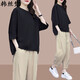 韓絲梵短袖t恤女2025年夏季新款韓版ins寬松bf原宿風(fēng)百搭寬松減齡半袖女 5036黑色上衣 4XL 【建議170-190斤】