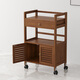 康千秋楠竹移動(dòng)餐車(chē)置物架廚房整理酒店茶水酒水家用火鍋手推車(chē)多層架子 帶輪52款帶門(mén)帶抽收納柜
