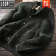 吉普（JEEP）高檔秋冬季新款多紐扣立領(lǐng)針織開(kāi)衫時(shí)尚休閑大碼潮流毛衣外套帥氣 綠色 4XL180-200斤
