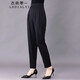 衣典零一（LEDIALYI）高檔品牌真絲長褲子女裝2024夏季新款高腰顯瘦桑蠶絲闊腿褲休閑褲 黑色 3XL