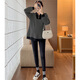 苒琦媽咪孕婦秋裝上衣遮肚子2026新款不顯懷寬松春秋衣服女衛衣套裝春秋款 黑色上衣+黑色打底褲（套裝） M