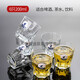樂(lè )美雅家用云石鋼化玻璃啤酒杯耐熱玻璃防摔威士忌酒杯一口杯八角杯套裝 6只裝/200ml鋼化杯