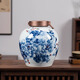 君翔 景德鎮(zhèn)陶瓷酒壇子家用密封20斤50斤裝高級青花存酒缸瓶泡白酒罐 50斤裝青花牡丹（手繪珍藏）