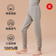 貓人（MiiOW）兒童保暖褲三層夾棉秋冬男大童線(xiàn)褲純棉襯褲全棉女童秋褲打底加厚 亞麻灰 150 建議59-79斤