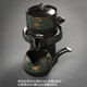 豪祥 紫砂懶人自動(dòng)陶瓷茶壺沖茶器單個(gè)旋轉(zhuǎn)石磨家用辦公功夫茶具配件 古韻泡茶壺+茶海