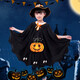魔小宅萬(wàn)圣節(jié)兒童服飾化妝舞會(huì)兒童女巫披風(fēng)斗篷衣服裝扮演出服表演服 兒童披風(fēng)黑色三件套 均碼