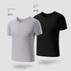 必行（bisual）男士T恤短袖圓領(lǐng)背心無(wú)痕內衣純棉打底衫修身短袖內衣運動(dòng)汗衫男 短袖（氫灰+黑色） 2XL （適合140-160斤）