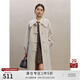 自巧（ZIQIAO）小個(gè)子學(xué)院風(fēng)雙面呢大衣女2023冬裝新款娃娃領(lǐng)中長(cháng)款毛呢外套 淺米杏 XXS (1碼)