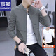 羅蒙【三件套】夾克外套男士套裝秋季立領(lǐng)棒球服男裝成熟穩重穿搭衣服 8023青灰+長(cháng)袖T恤 2XL 建議140-160斤