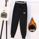 詩(shī)婭達加絨休閑褲女秋冬新款衛褲女寬松運動(dòng)哈倫褲子女潮 黑色（加絨加厚） M 建議80-100斤