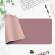 嘻他【專(zhuān)業(yè)定制】鼠標墊辦公書(shū)桌墊子超大號桌面墊寫(xiě)字純色防水皮革筆記本電腦桌布皮質(zhì)鍵盤(pán)學(xué)生兒童PU 粉色+木槿紫 長(cháng)90cm*寬45cm