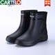 卡帝樂(lè)鱷魚(yú)（CARTELO）德系夏季內(nèi)套雨鞋男款時(shí)尚雨靴防水防滑水鞋耐磨廚房洗車(chē)膠鞋中筒 3306黑色(不加棉) 標(biāo)準(zhǔn)碼 40