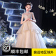 小咔衣濃花童婚紗小女孩生日公主裙女童禮服高端兒童主持人鋼琴演出服夏季 Y1587A1香檳色無(wú)袖 150cm