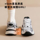 達(dá)芙妮老爹鞋女春秋2024新款厚底增高網(wǎng)面透氣休閑百搭運(yùn)動(dòng)鞋子女