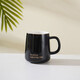 馬克杯帶蓋勺情侶陶瓷杯子女可愛(ài)創(chuàng  )意家用辦公室咖啡水杯夏季男生 英文黑單杯