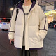 頂峰保羅2024新款棉衣男士冬季加厚晉江羽絨棉服美式男生冬裝外套連帽襖子 白紫 XL 推薦1440-165斤