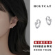 Holycat懷里貓s999銀星芒耳扣女星星耳環(huán)養(yǎng)耳耳圈生日七夕情人節(jié)禮物送女友閨蜜 999足銀鋯石星芒耳扣【一對】