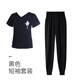 艾舞戈男童舞蹈服套裝褲子芭蕾舞服裝男孩練功服兒童中國現代舞服上衣 【V領(lǐng)】黑色短袖+蘿卜褲 170 (身高165-170cm)