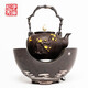 山本堂伊藤松秀鐵壺日本進(jìn)口工藝手工煮茶器無(wú)涂層砂鐵壺套裝泡茶壺 金梅謙竹-鐵包銀觀(guān)山套裝