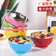 鹿敘橘彩色不銹鋼兒童碗雙層創(chuàng  )意面碗湯碗吃飯隔熱飯碗家用百合碗五彩碗 橙色 17cm無(wú)彩盒