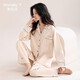 家樂(lè )芬【帶胸墊】家樂(lè )芬女士睡衣女款春秋款秋季純棉長(cháng)袖家居服大碼套裝 B811382椰奶白【帶胸墊】 L 碼 （體重110-125斤)