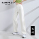RAMPAGE高品質(zhì)闊腿牛仔褲女2025夏季薄款直筒寬松顯瘦百搭休閑拖地褲女 白色長褲【商場同款】 L