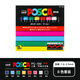 uni三菱POSCA丙烯馬克筆PC-1M/3M記號筆5M標記筆POP海報水性筆17k涂鴉筆8K 【常用色系】PC-5M套裝8色