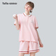 tutuanna5折家居服套裝 女 JK學(xué)院風(fēng)針織休閑短袖短褲上下套 粉紅色上下套裝 均碼 上衣160/84A 褲子160/70A