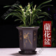 現(xiàn)貨 宜興紫砂花盆簡(jiǎn)約透氣蘭花盆君子蘭文竹花盆室內(nèi)多肉植物盆帶托盤 尖腳六方帶托盤 大