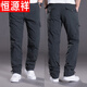 恒源祥冬季加絨加厚防風(fēng)工裝褲男寬松防寒棉褲多口袋保暖休閑褲男長(cháng)褲 深灰色#冬款 加絨 XL 33-34(160斤左右