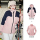 駱駝（CAMEL）三合一沖鋒衣戶(hù)外登山服防風(fēng)防水保暖潮牌運動(dòng)外套 A1W131118X，童話(huà)粉/深藍，女 L