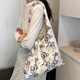 妙奕嘉帆布包女大學(xué)生托特包新款大容量單肩挎包手提包上課女款斜挎包包 托特包-毛毛蝴蝶