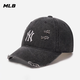 美職棒（MLB）官方明星同款男女帽子春夏新款遮陽(yáng)帽休閑做舊時(shí)尚棒球帽鴨舌帽 紐約洋基隊(duì)/炭灰色/張凌赫同款 均碼 F-帽圍可調(diào)節(jié)