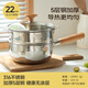 KIWICOO雪平鍋316不銹鋼無(wú)涂層小奶鍋不粘鍋嬰兒輔食鍋煎煮蒸炒一體泡面 加厚帶蓋+蒸籠 0涂層 22cm 316L