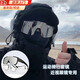 闕聽(tīng)騎行護(hù)目鏡男士大框墨鏡徒步登山防風(fēng)眼鏡太陽(yáng)鏡女顯臉小套近視鏡 黑框白水銀片【可套近視鏡】