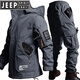 JEEP SPIRIT機能冬季沖鋒衣男款戰術(shù)軍旅打獵服裝外套裝工裝騎行夾克防風(fēng)保暖 灰色 190(180-195斤)
