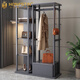 漢菲斯?。℉ONFSTIN）家用簡(jiǎn)約實(shí)木衣帽架多功能置物帶鏡子掛衣架實(shí)用試衣鏡落地全身鏡 寶馬灰110*40*170cm